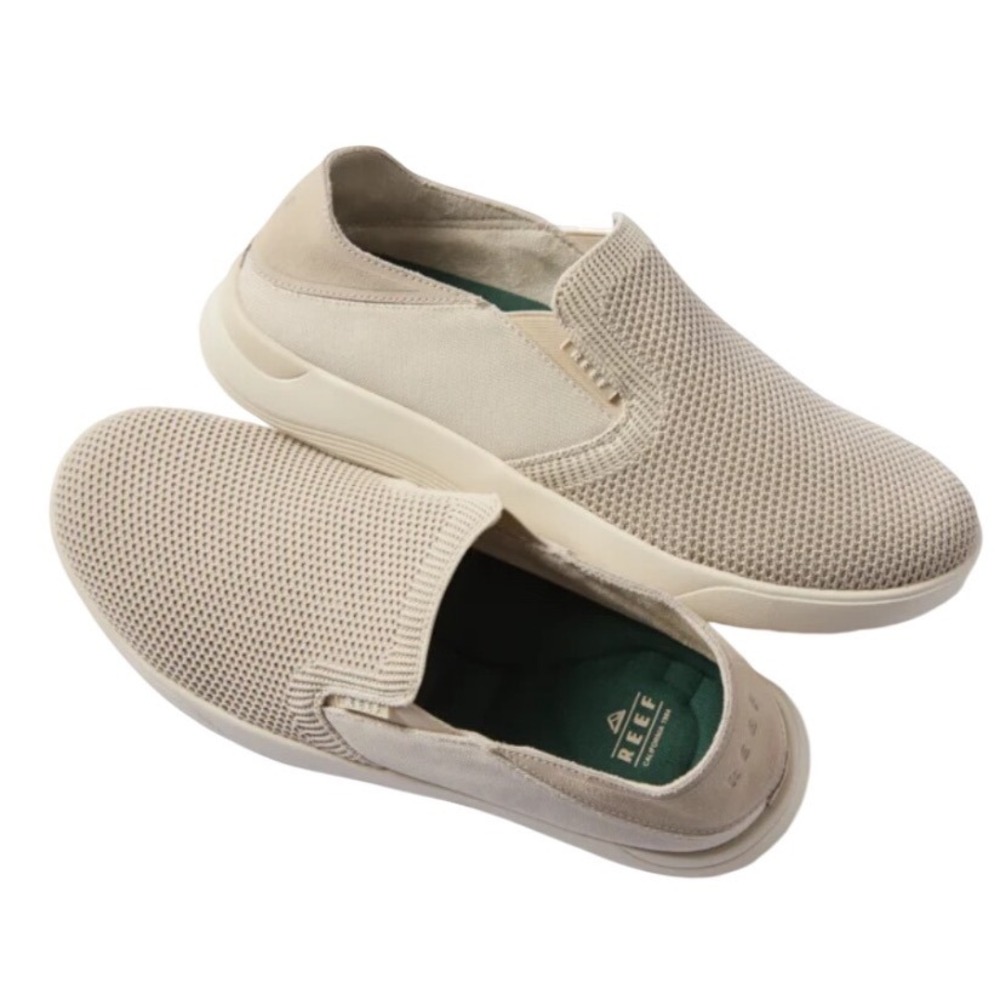 Reef Neptune Slip-On Mens Tan Knit Cushioned Comfort Sneakers CJ8415 Size 12 NWT